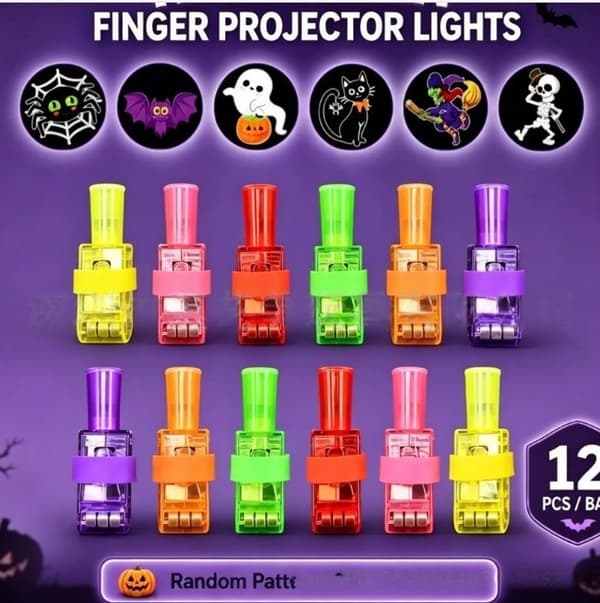 LED-fingerlys med skogsdyr, festgaver til barn, Halloween jul D Twelve random packs