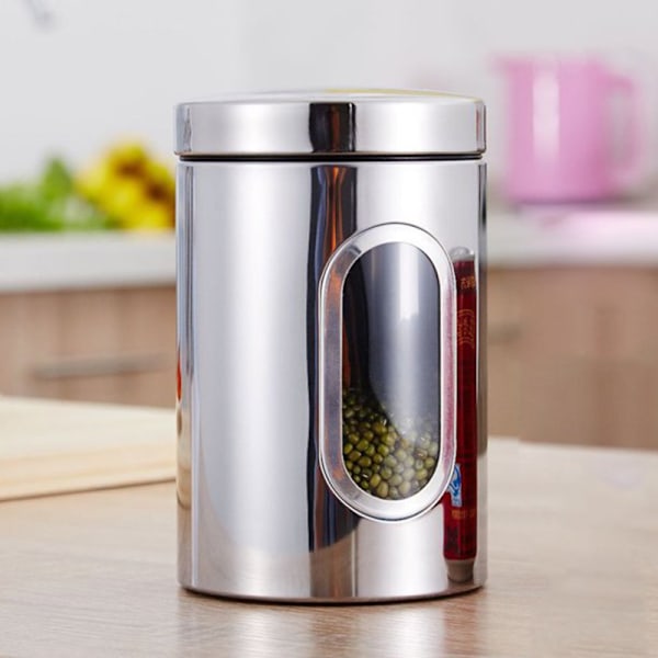 Säilytysastiat Ruostumaton teräs Tee Kahvi Sokeri Purkit Ruoan säilytys Keittiöastiat Silver 3pcs