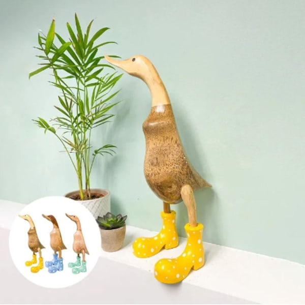 Gummistøveland med flekkete gummistøvler Duck Resin Duck Ornament GUL L Gul Yellow L