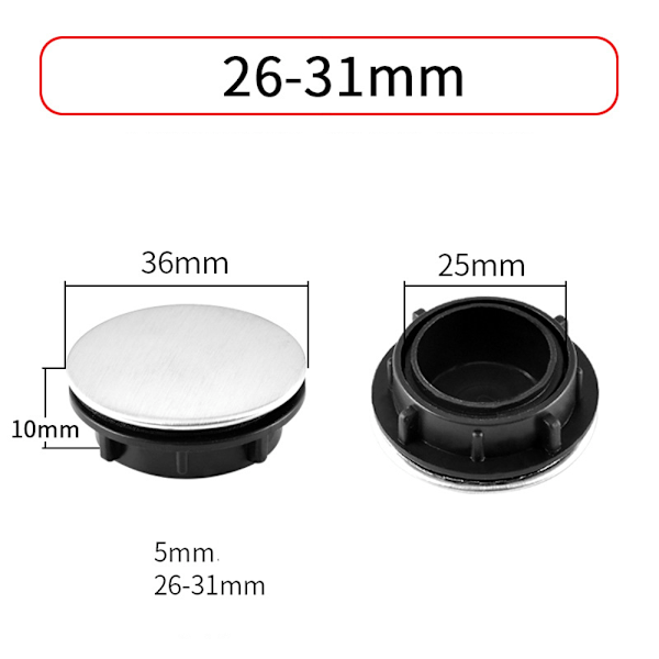 Vask Hull Plugg 4 Pakning (1 til 1,2 tommer i diameter) Vask Kran Hull Plugg