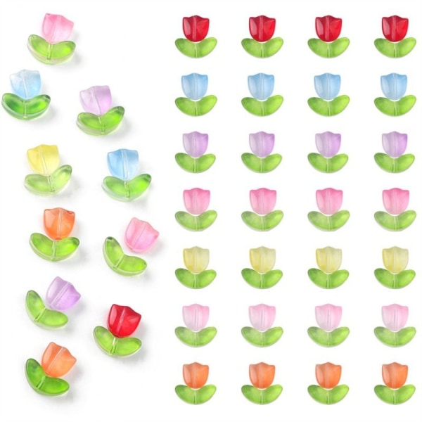 320 stk tulipan blomsterperler glass løse perler håndlagde