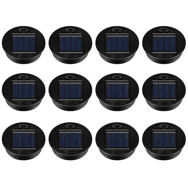 12-pakning reservedeler til solcellebelysning, reservedeler til solcellebelysning, vanntette LED-solcellepaneler