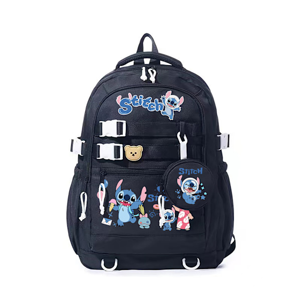 Stitch skolväska söt tecknad viktminskande ryggsäck ny stil ultralätt tjej stor kapacitet grundskole- och mellanstadieelev ryggsäck pink