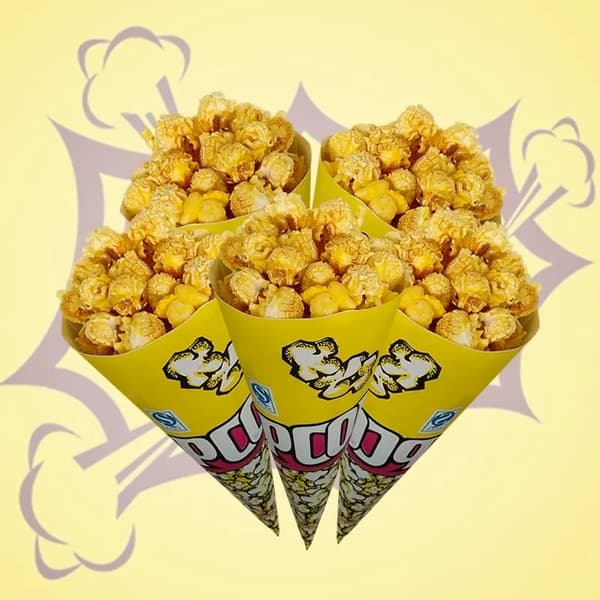 100 stk. Popcorn Papirsposer med Tilspidsede Ender Kegleformede Slikposer til Popcorn Slik