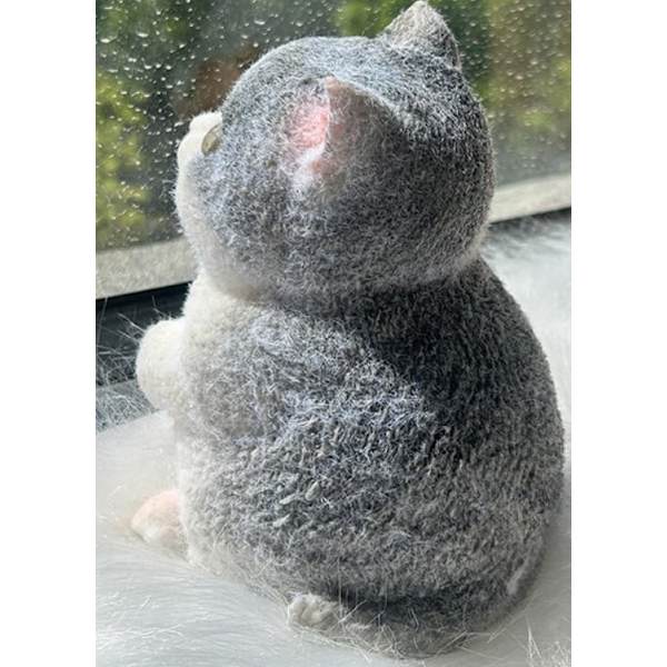 Stor Taba Squishy Katt, Taba Katt Squishy Klämleksaker, Bedårande Squishy Katt, Squishy Gummikatt, för Fest och Födelsedag Eller Jul (Grå)