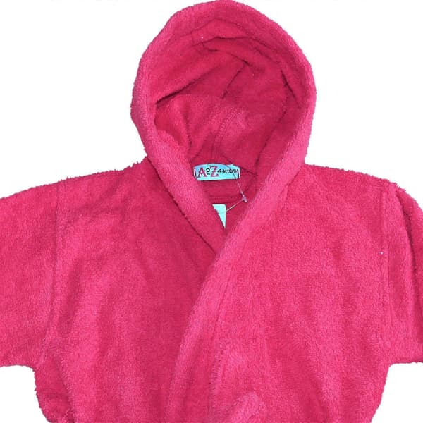 Badehåndkle med hette til barn, 100 % bomullsfrotté badekåpe for gutter og jenter Pink 7-8 Years
