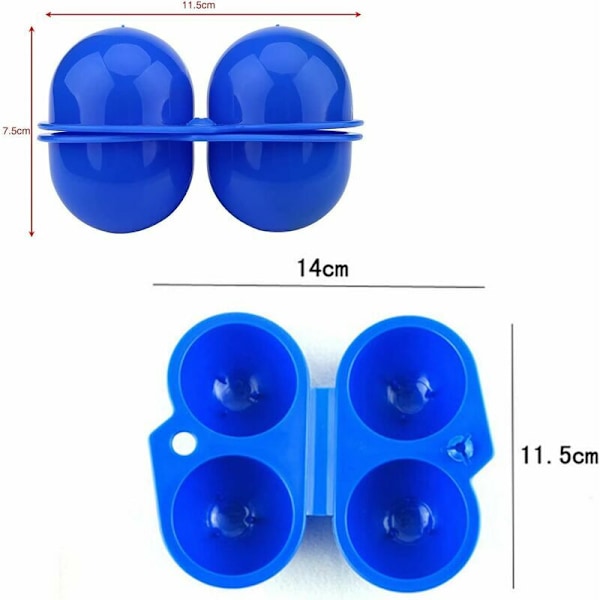 2-pack Portabel Äggkartong i Plast, Hopfällbar Äggförvaring för Utomhusgrillning, Picknick, Fiske