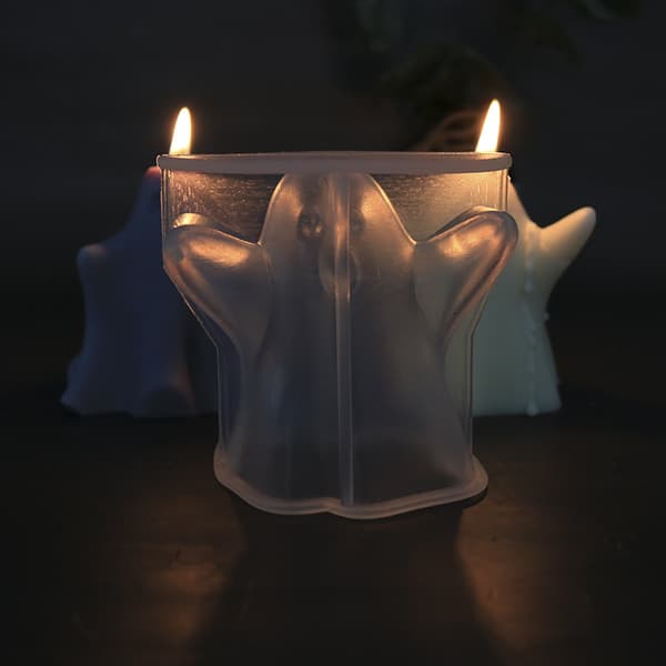 Spøgelses lysforme stearinlys DIY silikoneform lysfremstilling lysvæge