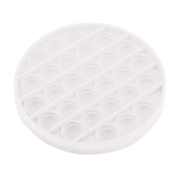 Bubble Popping Push Press Fidget Sensorisk Leksak Stressavlastare Olika Färger Rund Vit