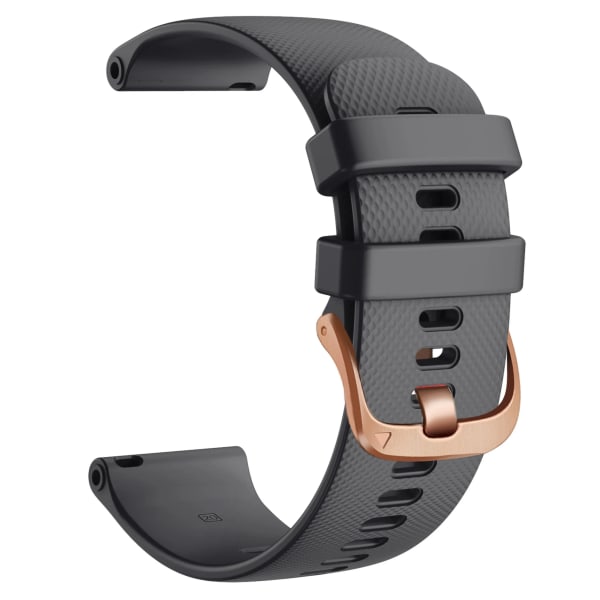 Nahkainen älykellon ranneke HUAWEI WATCH GT 4 41mm/Garmin Venu 3S/Venu 2S ranneke Rose Gold Solki 18mm Ranneke Ranneke Silikoni musta Silikoni musta For Vivoactive 3S 4S Silicone black