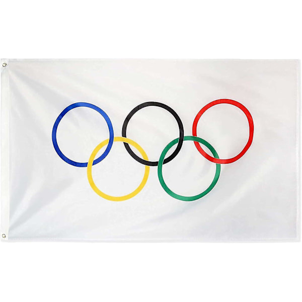 Olympiska Flaggor Olympiska Spel Gårdsflaggor Olympiska Ringar Inomhus & Utomhus Flaggor & Banners 3x5ft_Newway