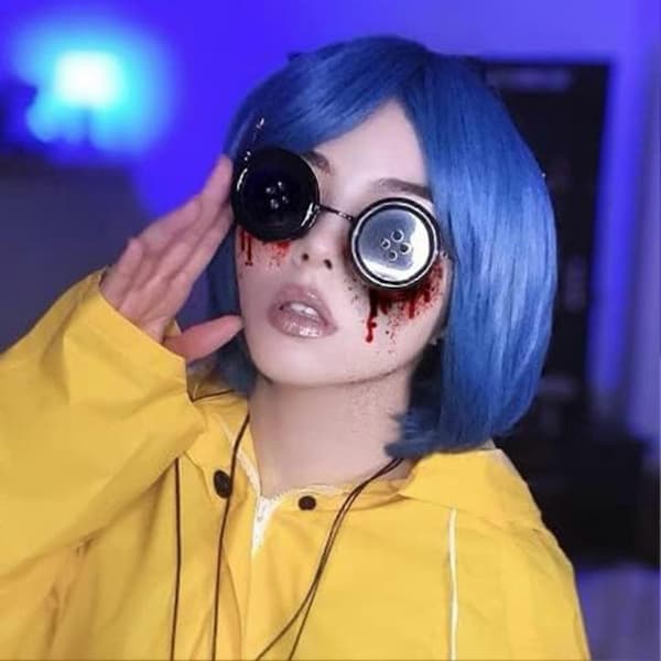 Pyöreät nappisilmät lasit teko silmät cosplay Halloween asusteet B