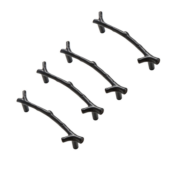 4 st Lådhandtag, Skåphandtag, Beslagsknoppar för Nattduksbord, Zinklegering (Svart, Hålavstånd: 96mm)