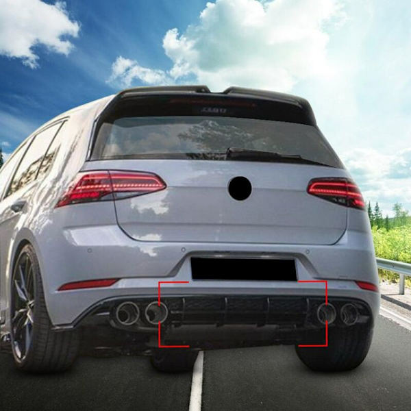 Bakre stötfångarskydd Bakre stötfångarläpp Diffusor Fena Splitter Trim för Golf 7.5R MK7.5R