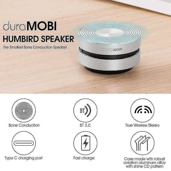 Trådlös BT Högtalare Benledningshögtalare Mini Portabel Hög Stereo Ljud Inbyggd Mikrofon Ljudbox Röd (1 Packssilver,)