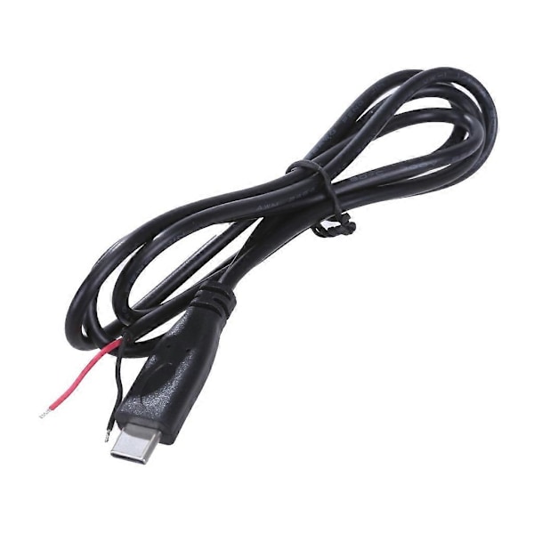 USB C Hane till 2-Pin Strömförlängningskabel Typ C Öppen Ände Pigtail Sladd 5V 3A [Db] 1m 1m Straight head