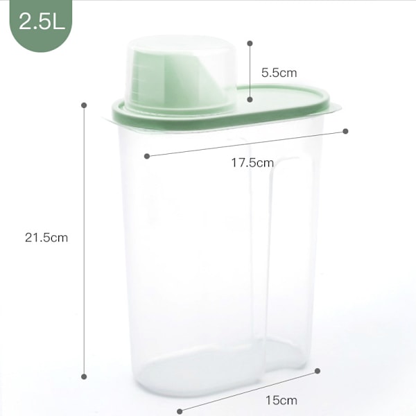 Oppbevaringsboks for vaskemiddel med lokk, plastkrukke, kreativ beholder for husholdningen, spesialboks for vaskemiddel, oppbevaringsbøtte Nordic Green 2.5L 1