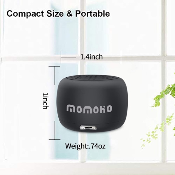 Den Minsta Mini Bluetooth-högtalaren - Momoho BTS0011 Trådlös Liten Bluetooth-högtalare, Portabla Högtalare för Hemmet/Utomhus/Resor, Uppladdningsbar
