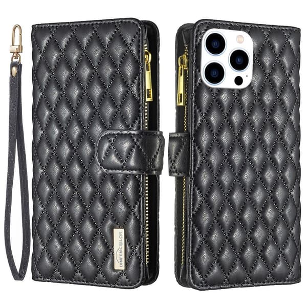 BINFEN iPhone 16 Pro Max Cover Diamant Multifunktionel Sort 129