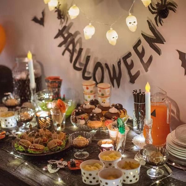 12 kpl Halloween-koristeet Elektroniset kynttilät kaukosäätimellä Liekitön kynttilä