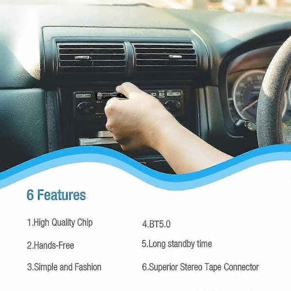 Auton audio Bluetooth kasettisoitin Bluetooth 5.0 kasetti Aux-sovitin