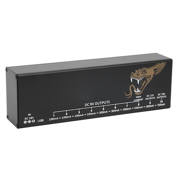 Pedal Strømforsyning Elektrisk Guitar Effekt Pedal Kortslutnings-/Overstrømsbeskyttelse 100-240V EU Stik