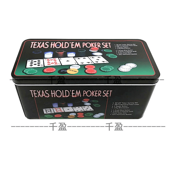 Texas Hold'em pokerset i metallåda