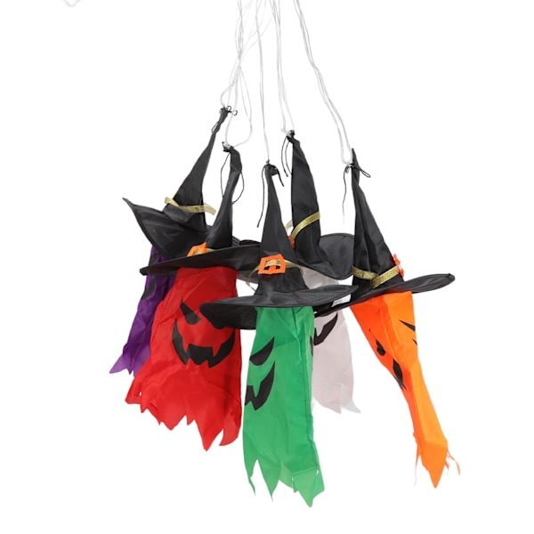 Halloween-haamuhattu LED-valo Vedenkestävä Paristokäyttöinen Viisi Väriä Hatut Noitakorkki LED-valoketju Halloween-juhliin 0.4
