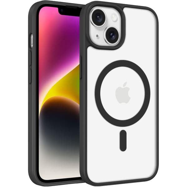 iPhone 13 Cover MagSafe Farve Klar - Sort Svart