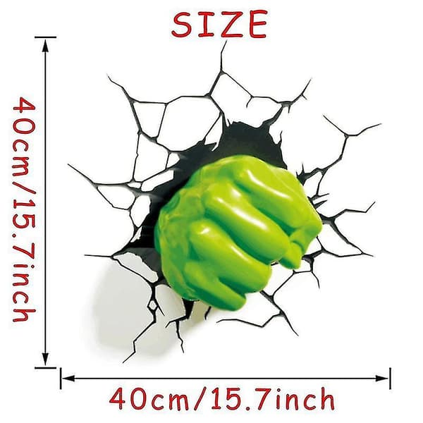 3D Hulk Näve Väggdekal - Marvel Avengers Tapet för Rum Dekoration