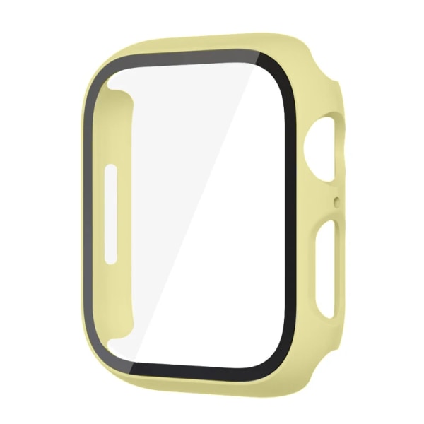 Glas+ Cover til Apple Watch etui 9 8 7 6 SE 5 iWatch Tilbehør Skærmbeskyttelse Apple Watch Series 45mm 41mm 44mm 40mm 42mm 38mm gul gul yellow yellow 41mm series 7 8 9