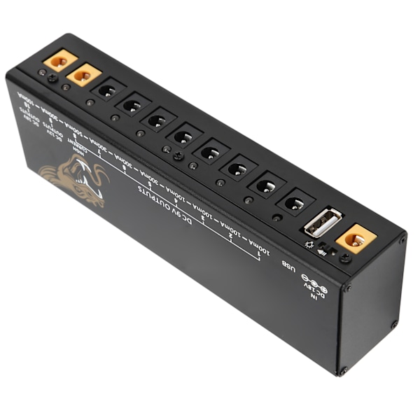 Pedal Strømforsyning Elektrisk Gitar Effektpedal Kortslutning/Overstrømsbeskyttelse 100-240V EU Plugg
