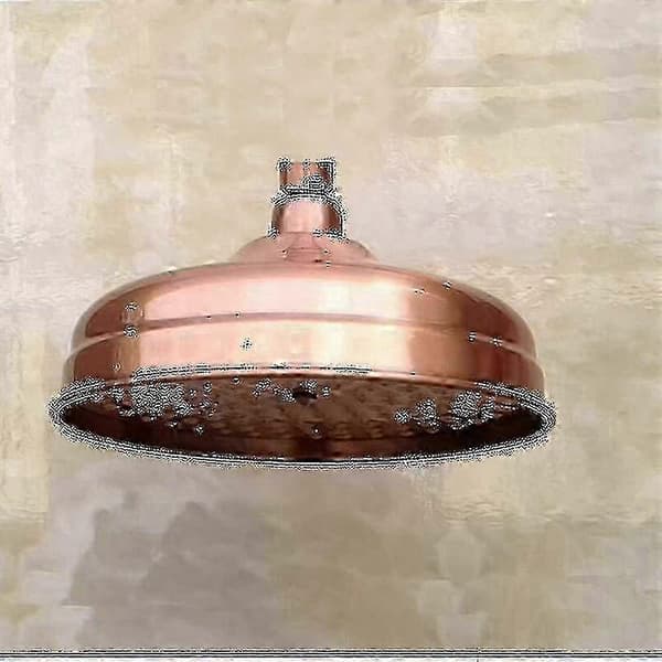Kobber Dusjhode, 20cm (8 tommer) Diameter, Høytrykks Fast Dusjhode Med Justerbar Vinkel Dusjhode Regn Dusjhode - Gull P20250110478
