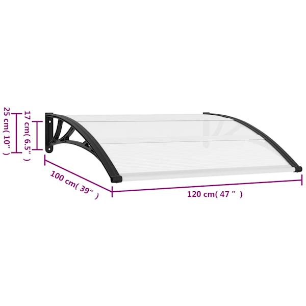 vidaXL Entrétak 120 x 100 cm Black Svart