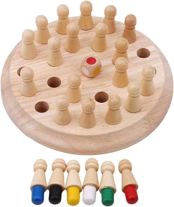 Træ Memory Match Stick Skak Spil Sjovt Klods Brætspil Pædagogisk Farve Kognitiv Evne Legetøj til Børn