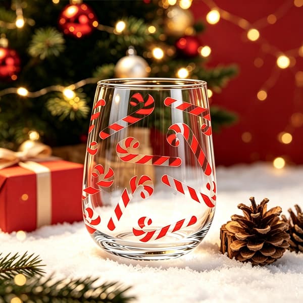 Julglas konstkopp 300ml, festligt dricksglas, julklappsglas Snowball fight