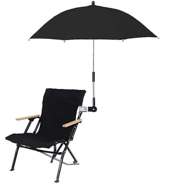 Stolparasol med universel stolparasol 360 justerbar strandparasol - WELLNGS black