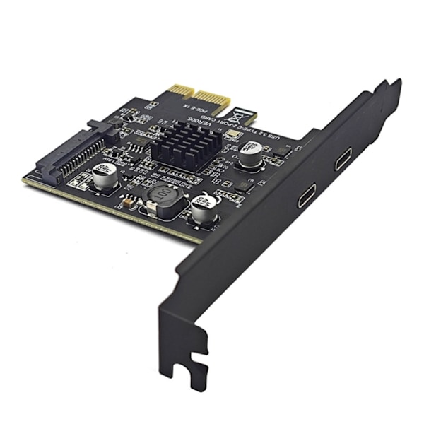 PCIe 1X 3.0 - USB 3.2 Gen2 -kortti 10 Gbps, kaksi Type-C -liitäntää, PCIE-laajennuskortti