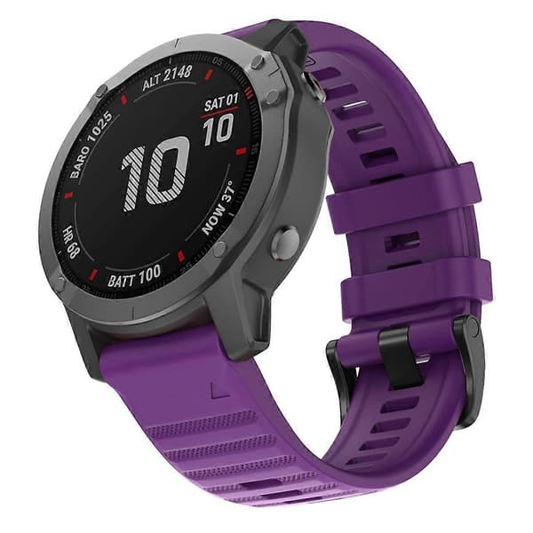 Til Garmin Fenix 6X 26mm silikonerem F{3} Red