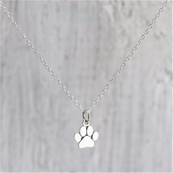 Halsband Smycken Silver Hund, Katt Tass Halsband, Husdjursminne Guld Tassavtryck Halsband