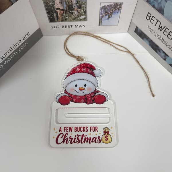Akryl Kontantpresenthållare Prydnad, Julpengahållare för Presentgivning Gingerbread 10*15.5cm