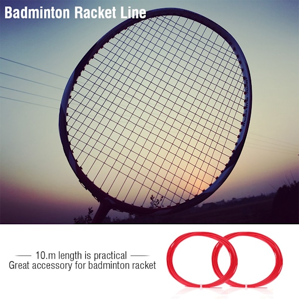 10m Slitstark Nylon Hög Flexibilitet Badmintonracketsträng (Röd)