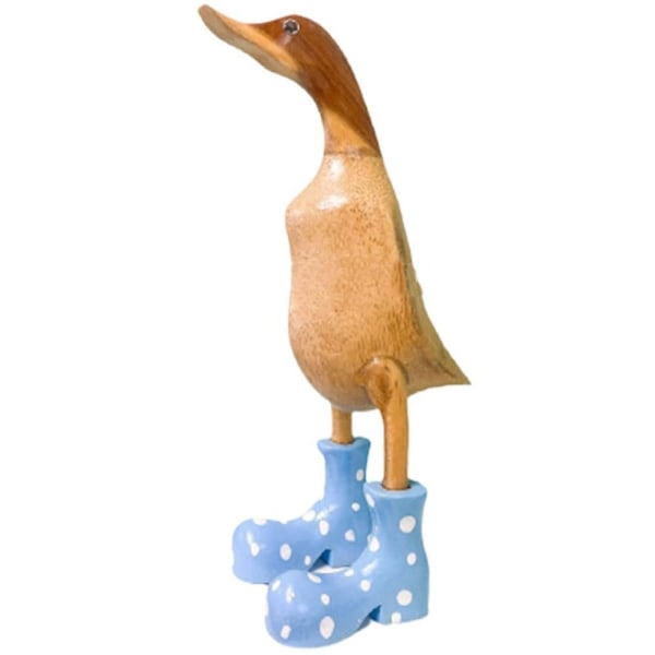 Pynteand med plettet gummistøvler Duck Resin Duck Pyntegenstand BLÅ L Blå Blue L