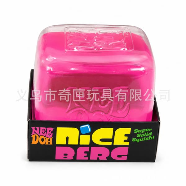 NeeDoh Squishy Cube Legetøj 8cm, Blød Klembar Sensorisk Stresskube, Fidget Legetøj til Angstlindring Large Pink Check