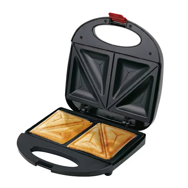 Sandwich-maskin – Non-stick stekeplate. Kutting og forsegling. Svart