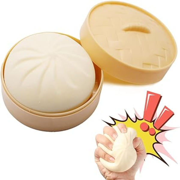 Squeeze Stressbold, Stressaflastende Bold, 2 stk Bun Squishy