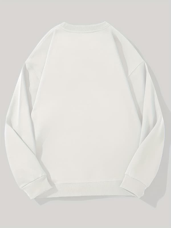 THINGER STRANGS grafisk sweatshirt med rund hals til mænd White M