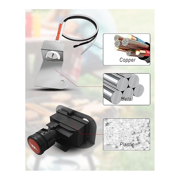 63788 Tenningssett for Q320 2008 & Q3200 2014 Serie Gassgriller 80452 60092 Trykknapptenning, Grilltenningssett [L]