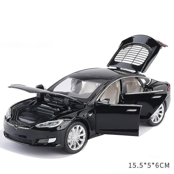 1:32 Tesla Model X Model 3 Model S Model Y Legeringsbilmodell Støpte Lekebiler Lyd og Lys Barneleker for Barn Gaver Gutter Leker
