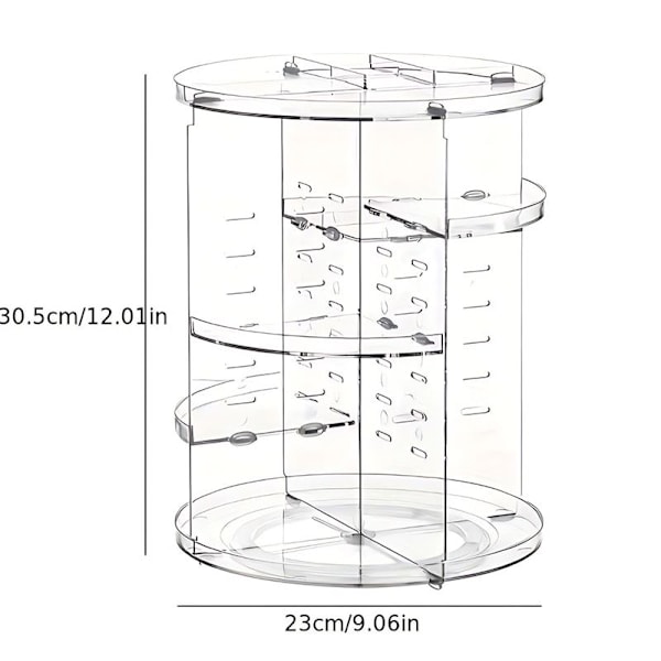 UNIQ 360-graders Roterende Makeup Opbevarings Organizer – Opbevaringsløsning i Klar Farve